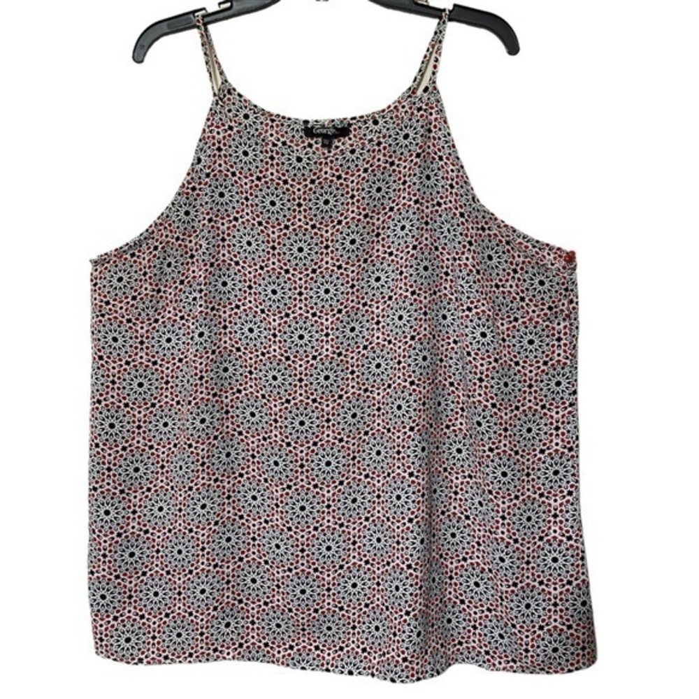 3/$25 George Floral Camisole Top Spagetti Strap Chiffon Womens Size XXL